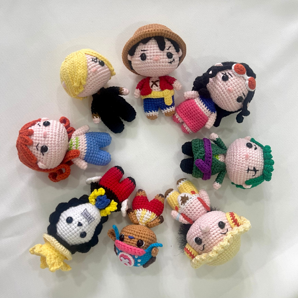 Móc khoá len One Piece, móc treo balo One Piece