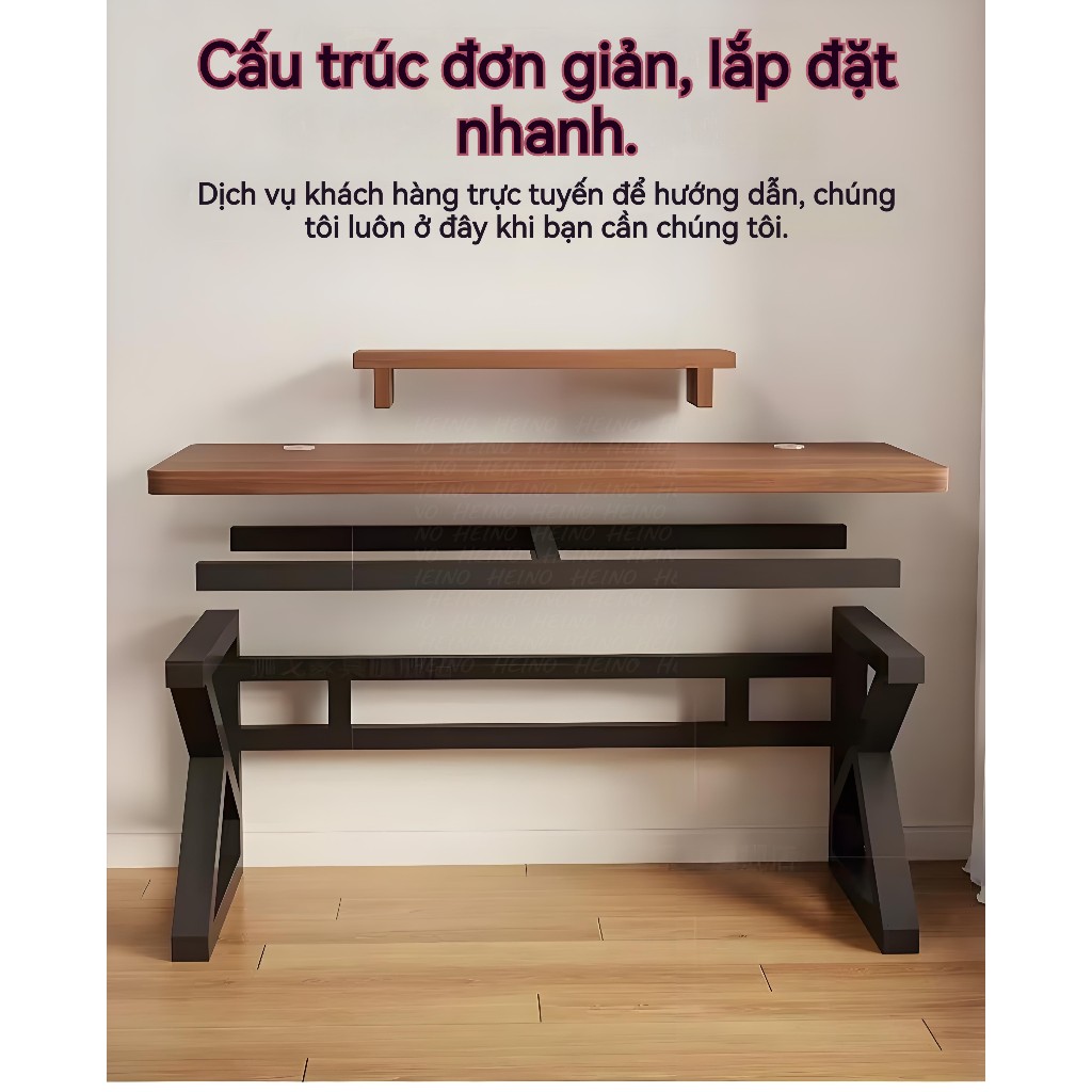 𝑯𝑬𝑰𝑵𝑶 Bàn Làm Việc Bàn Gaming Nội Thất mặt gỗ 1m2 1m thiết kế cá tính hân sắt sơn tĩnh điện cao cấp | BigBuy360 - bigbuy360.vn