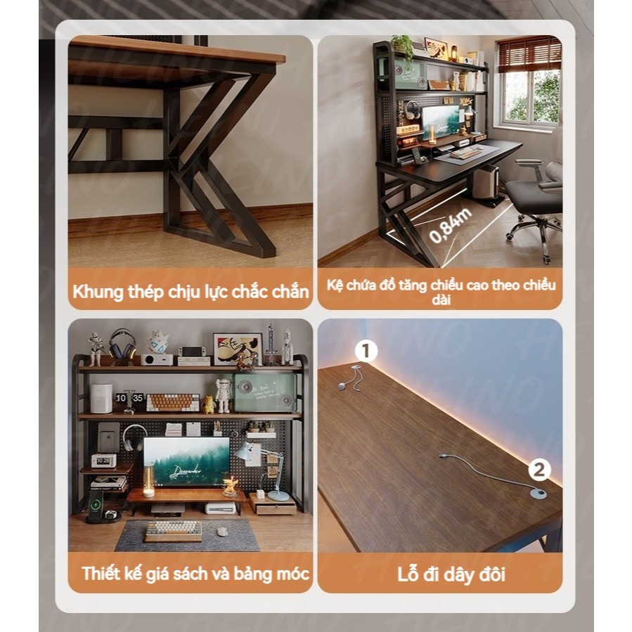 𝑯𝑬𝑰𝑵𝑶 Bàn Làm Việc Bàn Gaming Nội Thất mặt gỗ 1m2 1m thiết kế cá tính hân sắt sơn tĩnh điện cao cấp | BigBuy360 - bigbuy360.vn