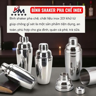  Bình Lắc Inox Shaker Cao Cấp Chuyên Dùng Trong Các Quầy Bar Pha Chế Nước Uống Rượu Cocktail 