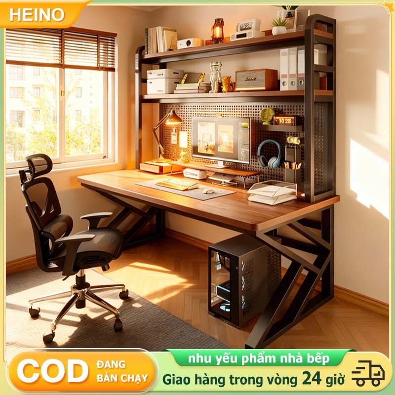 𝑯𝑬𝑰𝑵𝑶 Bàn Làm Việc Bàn Gaming Nội Thất mặt gỗ 1m2 1m thiết kế cá tính hân sắt sơn tĩnh điện cao cấp
