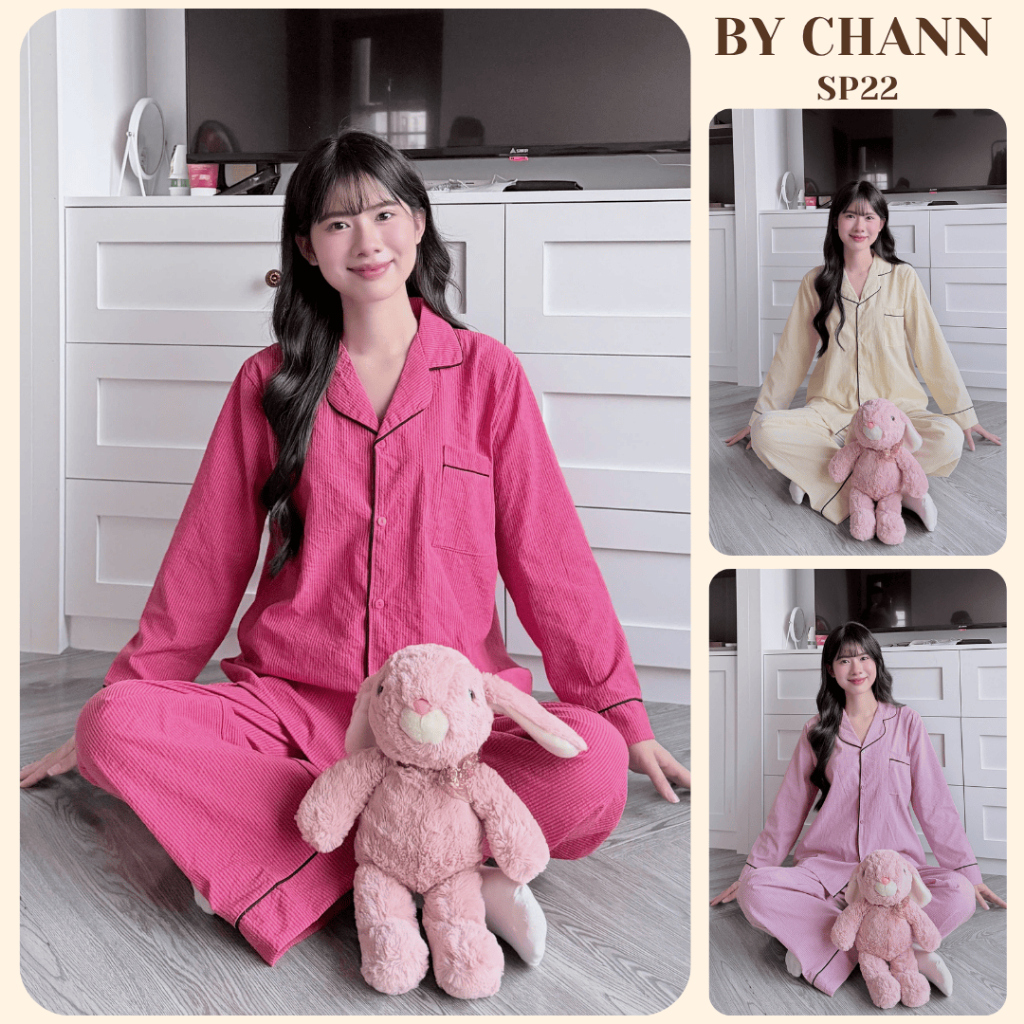[DEAL XẢ KHO] Bộ Đồ Ngủ BY CHANN (SP22) áo dài quần dài, chất liệu đũi mềm (có bigsize đến 80kg)