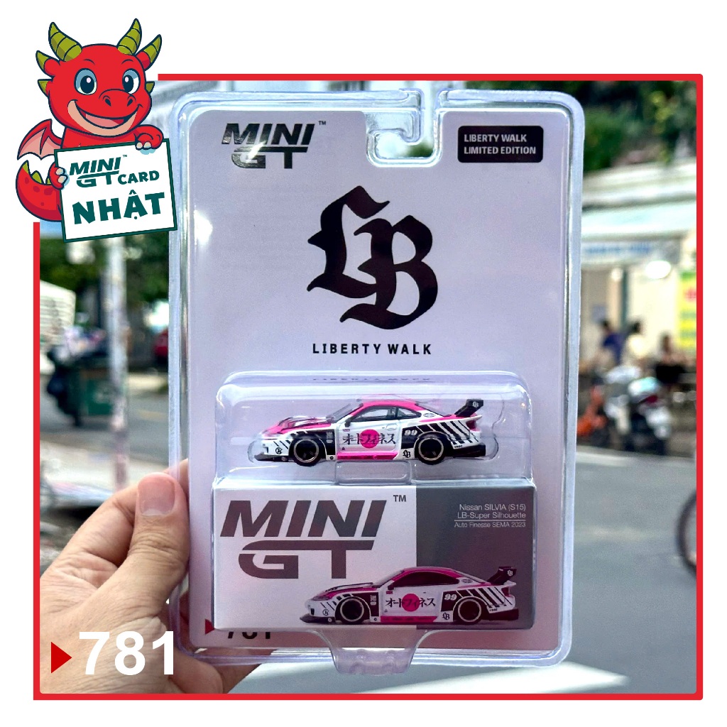 Mô hình xe Nissan LB-Super Silhouette S15 SILVIA Auto Finesse SEMA 2023 card Nhật tỉ lệ 1:64 MiniGT 