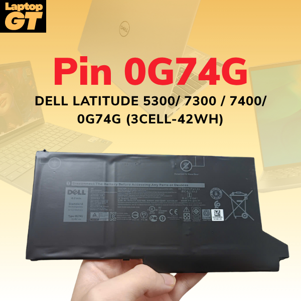 [ PIN đóng cell MỚI ] Pin Laptop Dell Latitude 5300 5310 7300 7400 5300 0G74G  (42 Wh - 3 cell)