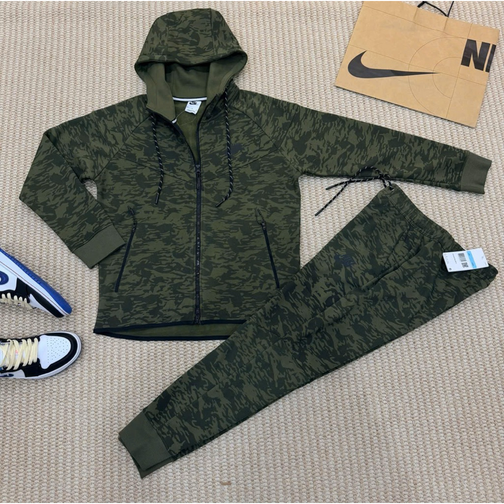 Bộ thể thao nam thu đông, đồ bộ nỉ nam Nike Tech cao cấp hàng chuẩn lót nỉ bên trong