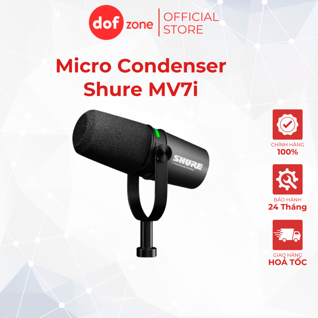 Shure MV7i Smart Microphone + Interface - Chính Hãng