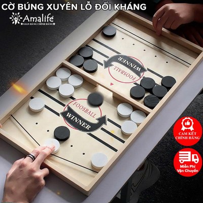 Cờ Búng Xuyên Lỗ Đối Kháng Bằng Gỗ Tự Nhiên Chính Hãng Amalife Cờ Foosball Winner Bắn Bi Gỗ Xuyên Lỗ