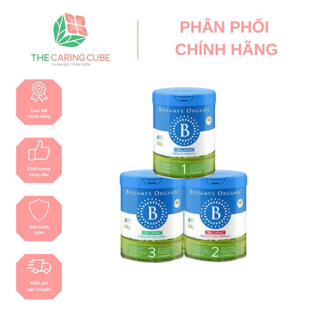 Sữa Hữu Cơ Bellamy’s Organic 8HMO –đủ số 1-2-3 , có tem phụ