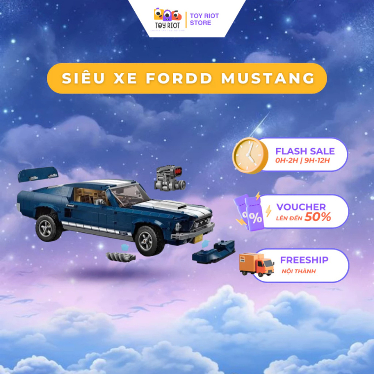 Bộ Đồ Chơi Lắp Ráp Mô Hình Lego Technic Siêu Xe fordd mustang với 1471 Chi Tiết