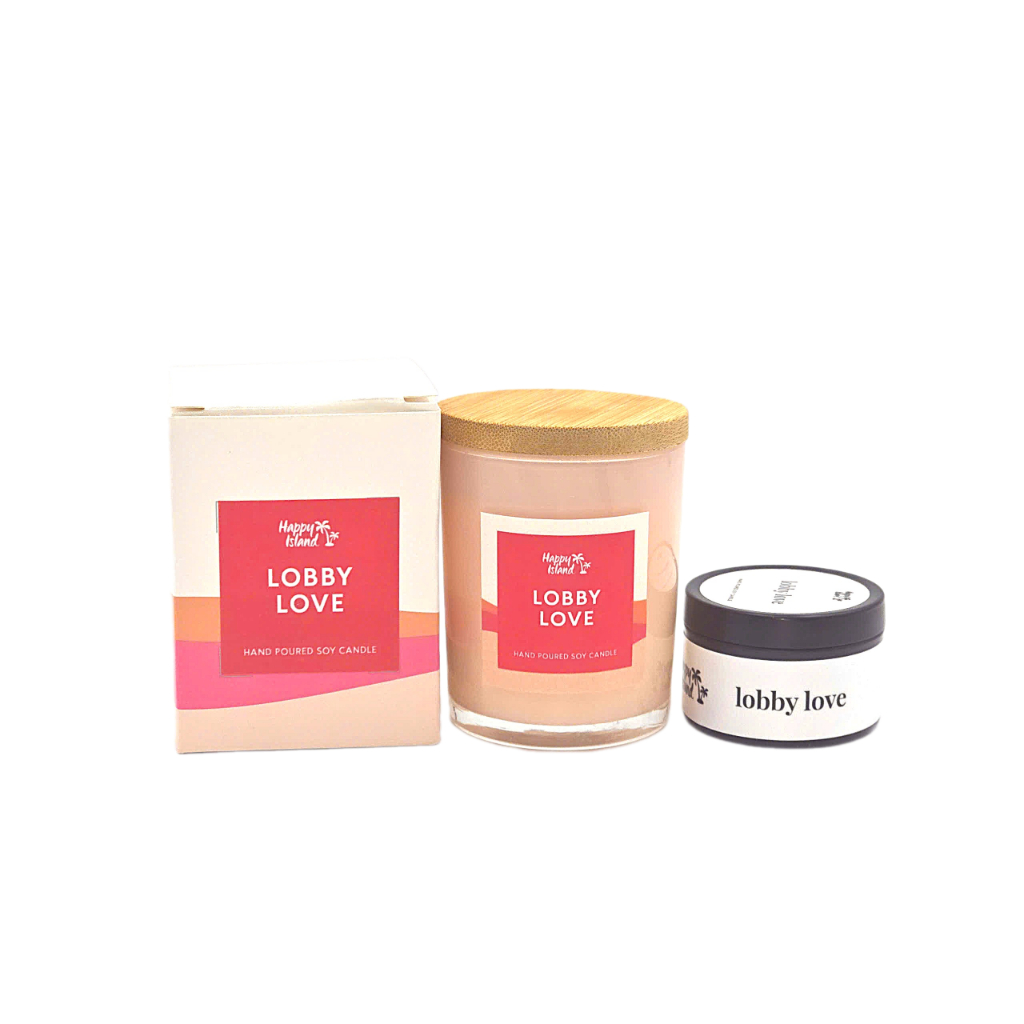 Nến thơm Happy Island mùi thơm Lobby Love