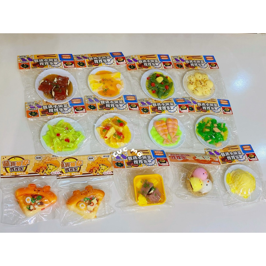 Squishy đồ ăn túi nhựa trong