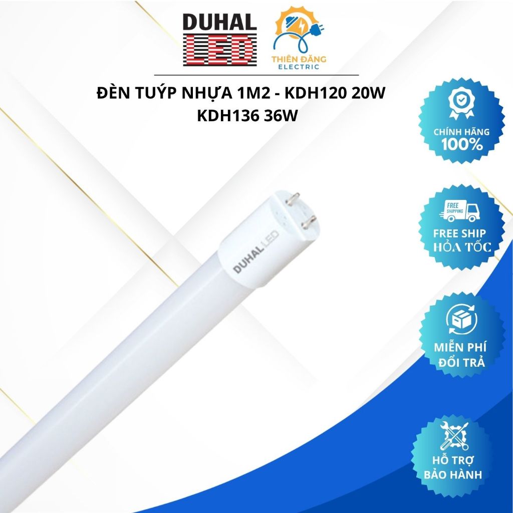 Bóng Đèn Tuýp Nhựa 1.2m 20W/36W DUHAL - KDH120/KDH136 ( ánh sáng trắng )