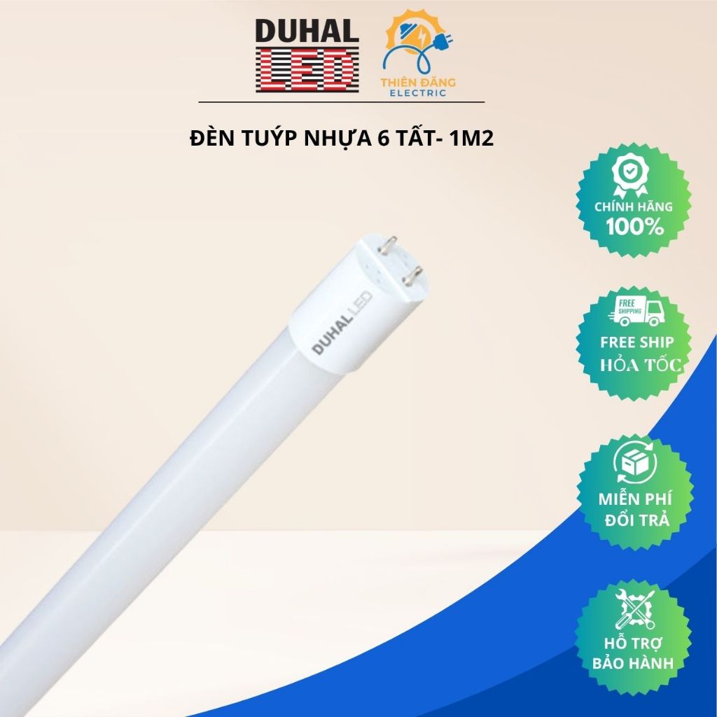 Bóng Đèn Tuýp Led Nhựa 6 tất 10W- 1.2m 20W DUHAL - [KDH120] [KDH1106] ( ánh sáng trắng )