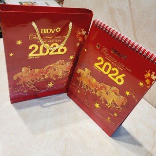 Lịch để bàn ngân hàng BIDV 2026. quà tặng ý nghĩa