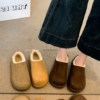  Giày sục lông nữ da lộn mix full lông cừu Unisex bít mũi giữ ấm cho mùa Đông siêu êm nhẹ 