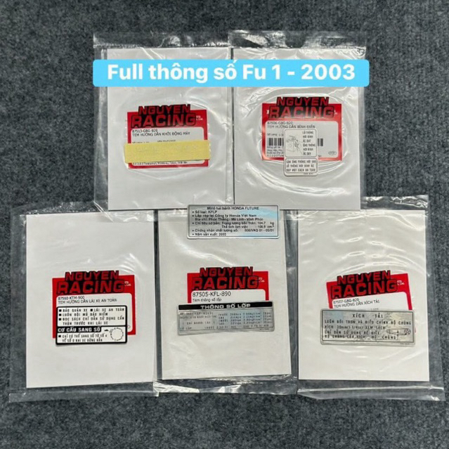 Full bộ tem thông số Future 1 năm 2003 ( 6 tem )