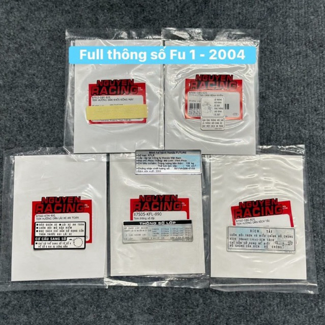 Full bộ tem thông số Future 1 năm 2004 ( 6 tem )