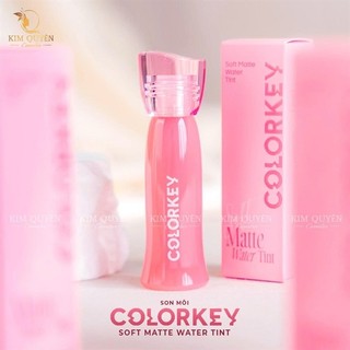   tặng mút  Son COLORKEY Watery Tint Lì Mịn Nhẹ Môi Không Dính Lâu Trôi Dưỡng Ẩm Son Môi Lì 2.5g 