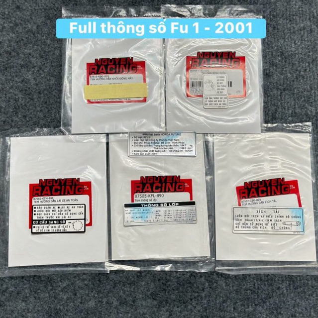 Full bộ tem thông số Future 1 năm 2001 ( 6 tem )