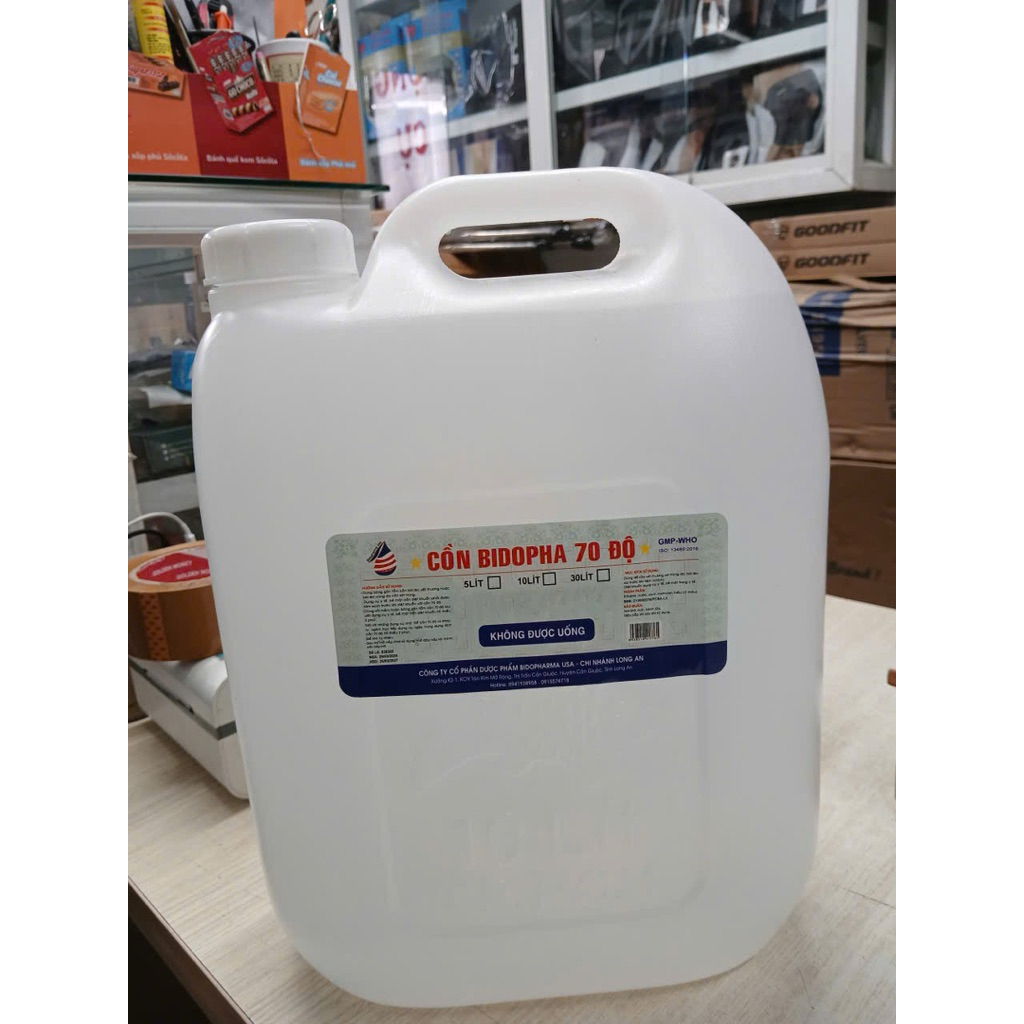 Cồn y tế loại 10 lít. Cồn 70 độ 90 độ sát khuẩn công ty BIDOPHA