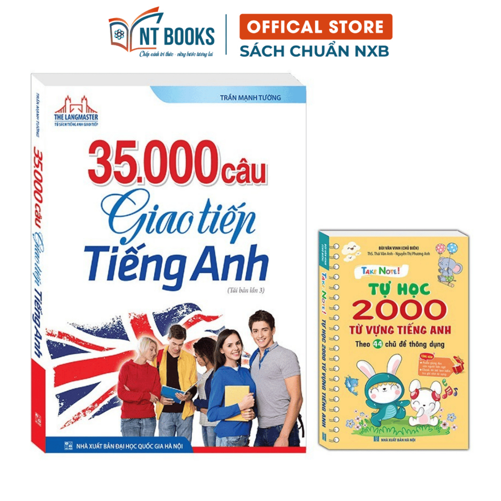 Sách - Combo 35000 Câu Giao Tiếp Tiếng Anh(Bìa Mềm) + TAKE NOTE  Tự Học 2000 Từ Vựng Tiếng Anh - MT