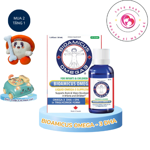 Biomicus Omega 3 bổ sung DHA Cho bé giúp bé thông minh mắt sáng chai 30ml + QUÀ