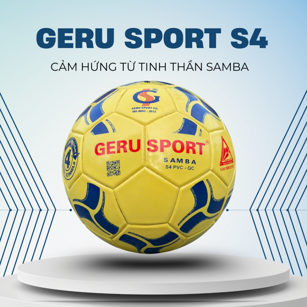 Bóng Đá Chính Hãng Geru Sport SAMBA S4 Tặng Kim Bơm Túi Lưới Đựng Bóng Quả Banh Số 4 Học Đường