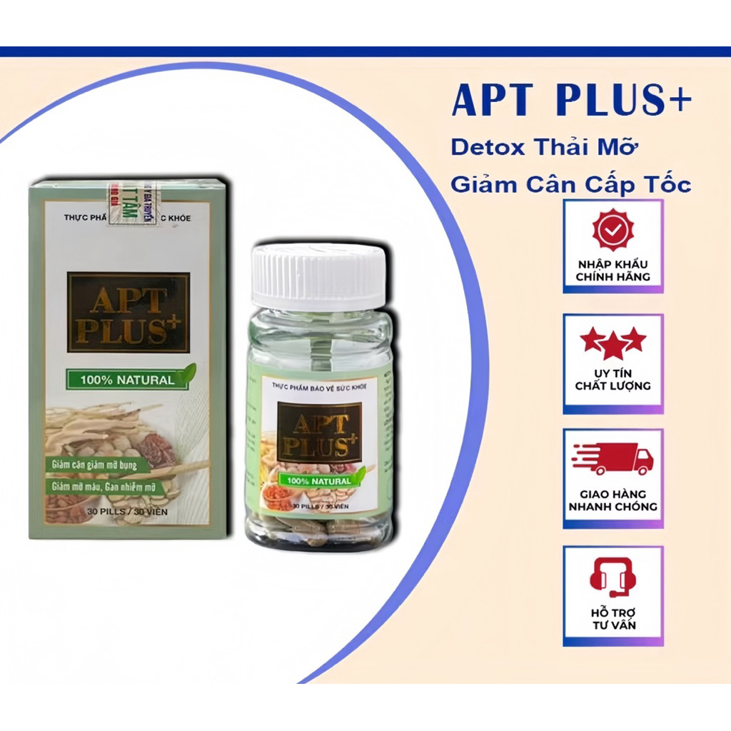 Thực phẩm bổ sung sức khoẻ APT PLUS+, An phát tâm hộp 30 viên