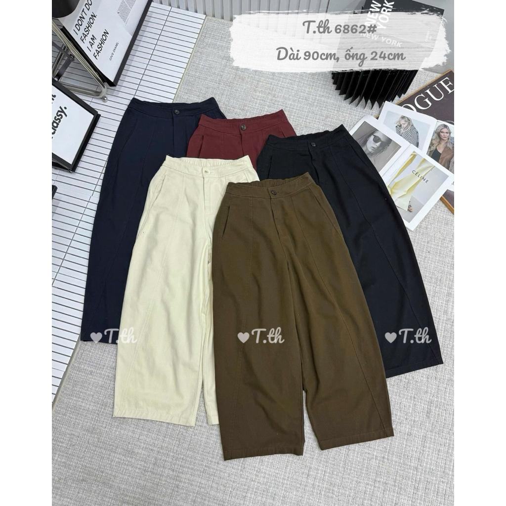 GIANG.CLOSET- Quần baggy thô kaki dày dáng bom 6862