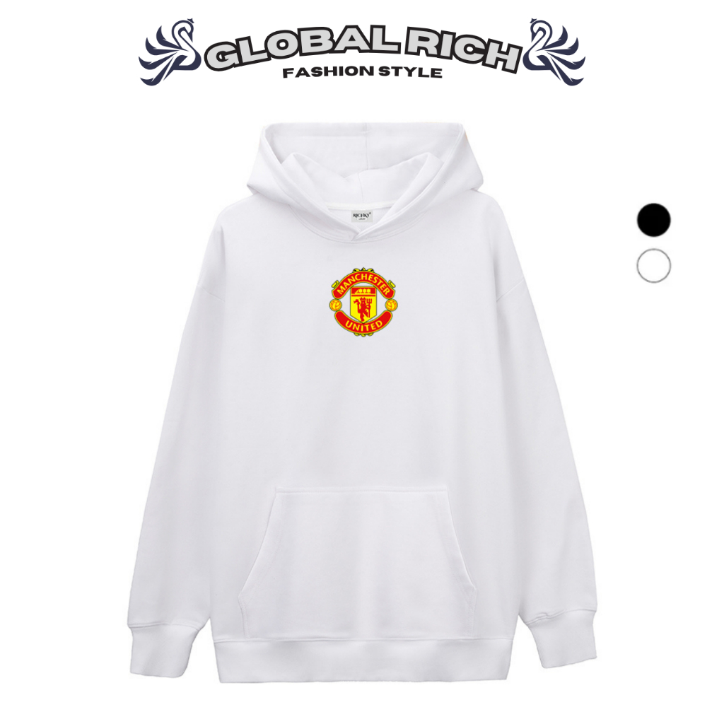 Áo Hoodie Global Rich Premium Nỉ Logo Mid Câu Lạc Bộ Bóng Đá Manchester United Fc