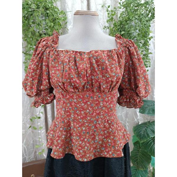 JM DRESS DESIGN thanh lý - Áo kiểu cổ vuông tay phồng bymo - SIZE L