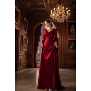 Đầm maxi mặc cưới tay dài hở lưng dây cườm TRIPBLE T DRESS -size S/M/L - MS160Y