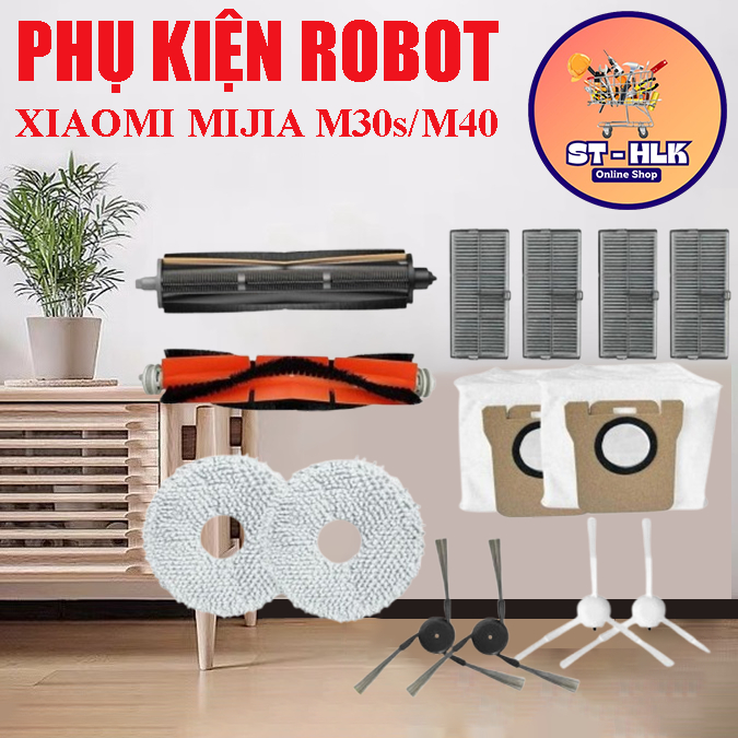 Phụ Kiện Robot Hút Bụi Xiaomi Mijia M30S, M40 | Chổi Chính, Chổi Cạnh , Lọc HEPA, Khăn Lau, Túi Rác
