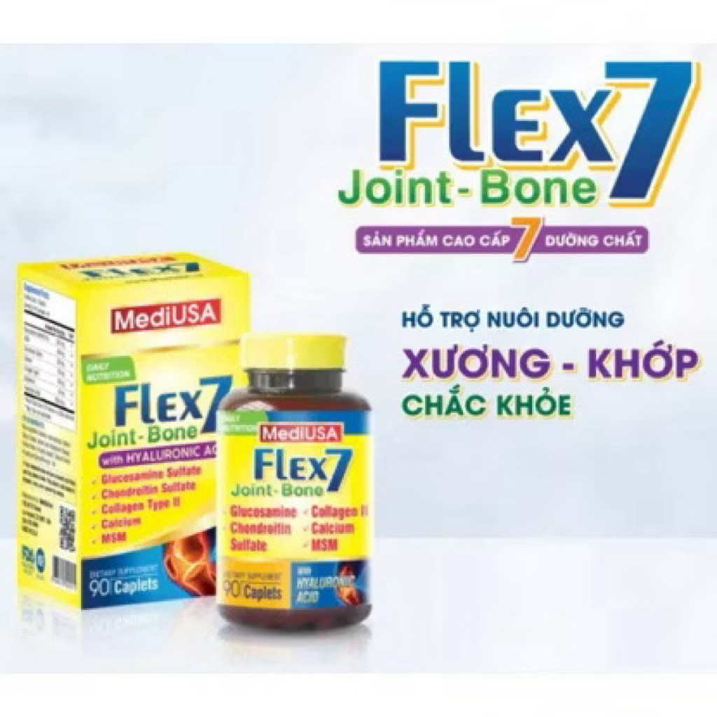 FlEX7 Joint-Bone NUÔI DƯỠNG XƯƠNG KHỚP THOẢI MÁI VẬN ĐỘNG - Hộp 90 viên