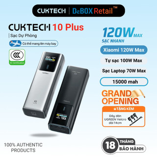  Pin Sạc Dự Phòng CUKTECH 10 Plus Sạc Nhanh 120W 15000mAh Hỗ Trợ Xiaomi 120W Laptop70W Samsung 45W iP17 16 15 14 PB150P 