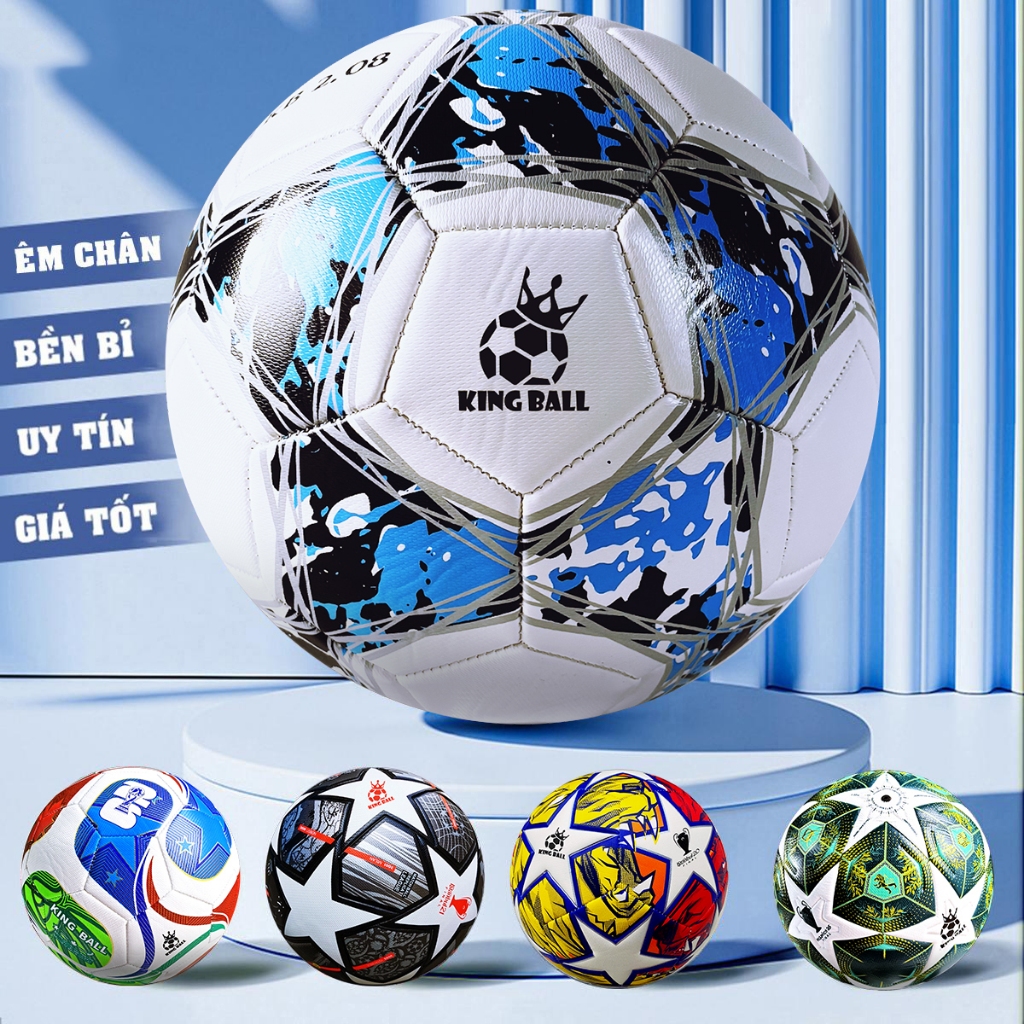 Bóng Đá King Ball Size Số 4 5 Trái Banh Da Chính Hãng Giá Rẻ Trẻ Em Học Sinh Thi Đấu Sân Bê Tông Cỏ