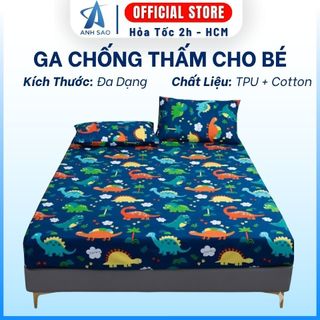  Ga Chống Thấm Ánh Sao Bọc Nệm Cotton Và TPU Mềm Mịn Ga Giường Chống Thấm Nước Cho Bé Người Lớn Cao Cấp 1m6x2m 1m8x2m 