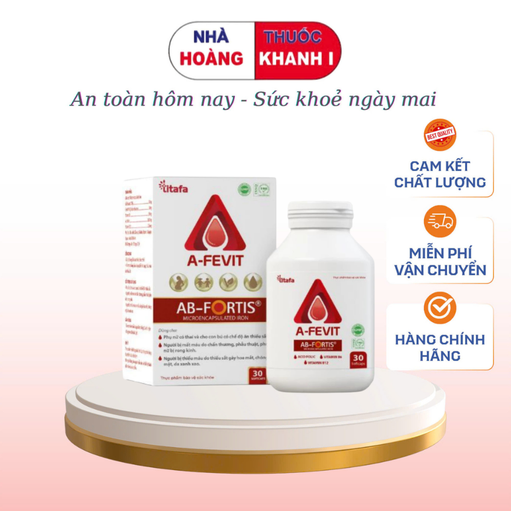 Viên Sắt A - Fevit – Bổ Sung Sắt & Acid Folic ,Ngừa Thiếu Máu Hộp 30 viên