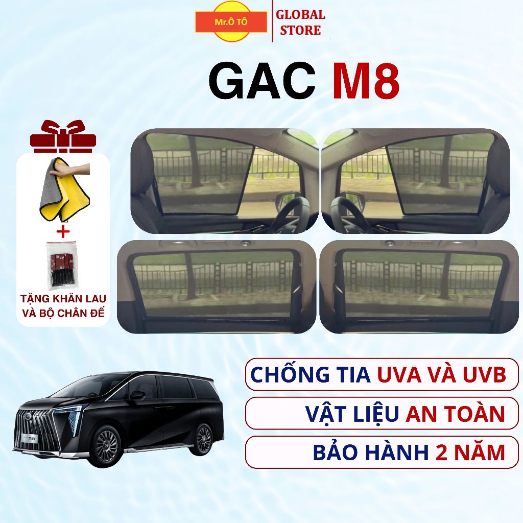 Rèm che nắng chống UV xe GAC M8 - Loại 1 Mr Ô TÔ  - Bảo hành 2 năm.