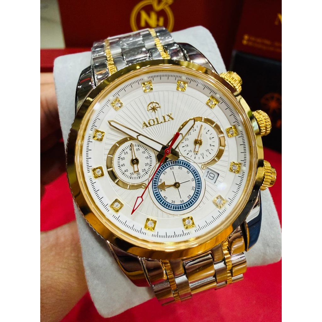 Đồng Hồ Nam AOLIX AL7049G Mặt Kính Sapphire Chống Xước Chính Hãng - Máy Quartz - Chống Nước - BH 24 