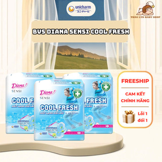  Lốc 6 gói Băng vệ sinh Diana SenSi Cool Fresh có cánh và không cánh 8m gói 
