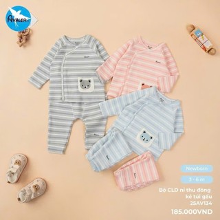    Avaler Chính Hãng  Bộ Quần Áo Sơ Sinh Dài Tay AVALER Vải Nỉ Cao Cấp Cài Lệch Vải Mềm Mại  Cho Bé 