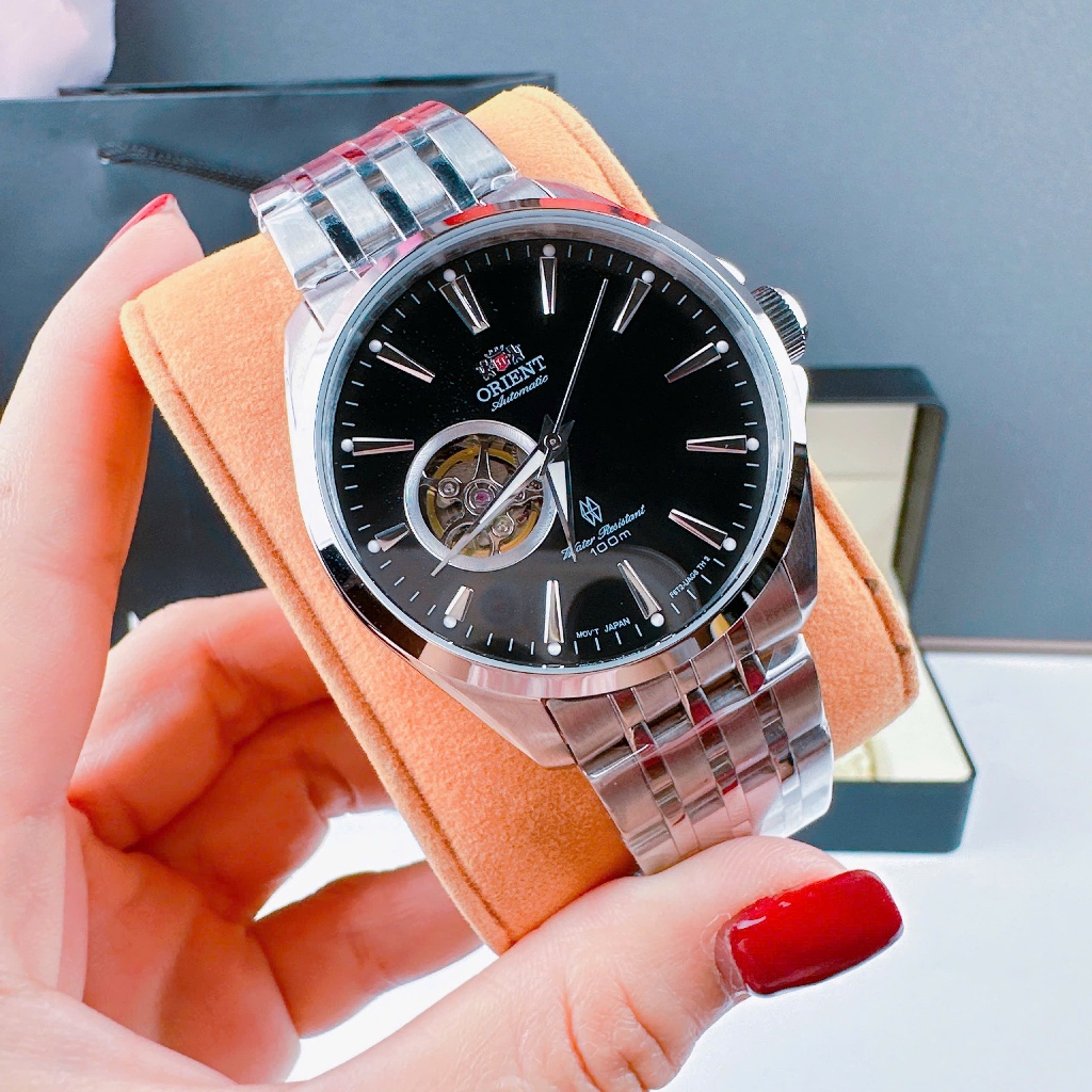 Đồng hồ nam đeo tay máy cơ automatic dây kim loại cao cấp chống nước 0rient size 40mm vỏ thép