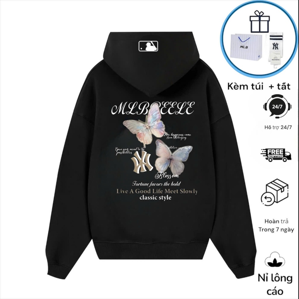 Áo hoodie Lót Lông Cáo 2 Lớp Siêu Ấm Logo Thêu – Thời Trang Nam Nữ, ​​Chống Gió Giữ Nhiệt -  Butterf