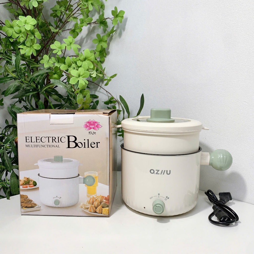 Nồi Lẩu Điện ozHU Mini -Có Khay Hấp