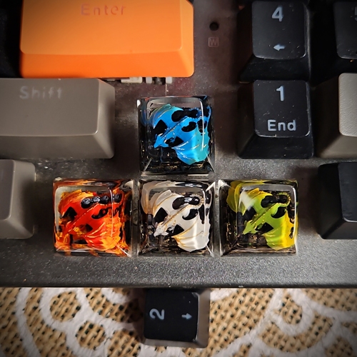 keycap artisan, keycap rồng đỏ, red dragon keycap, resin keycap