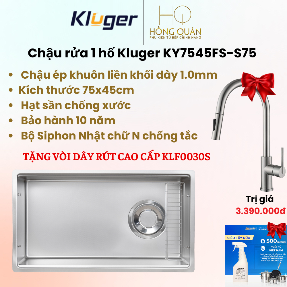 Chậu rửa bát Kluger KY7545FS – S75 CHÍNH HÃNG KLUGER