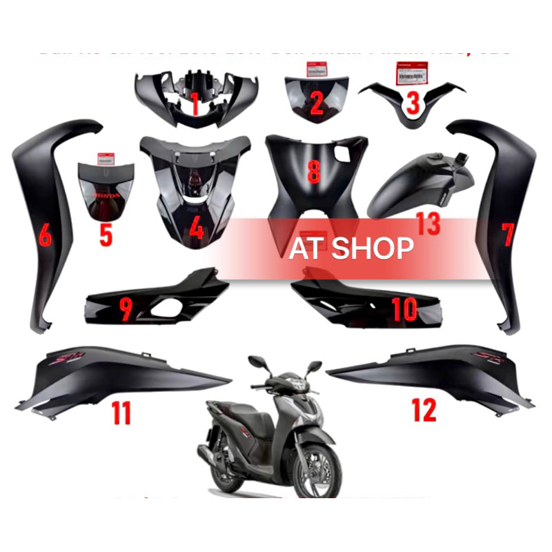 Dàn áo SH 150(2017-2020)/SH 125(2017-2020) < 30 món> chính hãng Honda