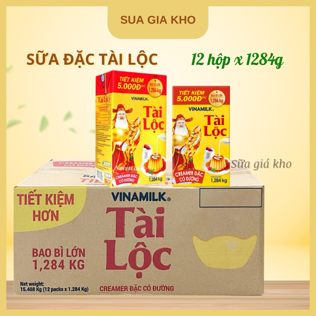  Thùng sữa đặc Tài Lộc 12 hộp 1284g Vinamilk 