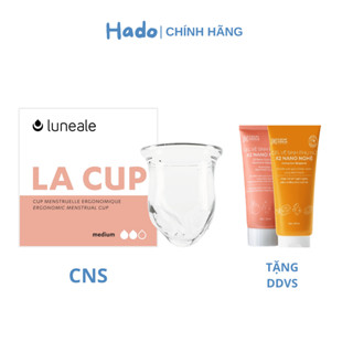  Cốc nguyệt san La Cup Luneale cải tiến không đuôi 3 size S M L nhập khẩu Pháp và dung dịch vệ sinh 